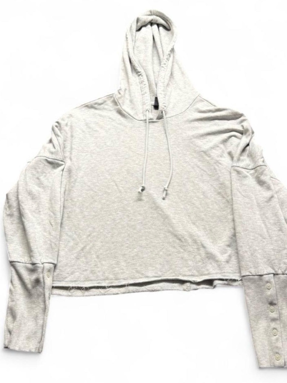 Nike Light Gray Cropped Hooded Pullover - Women's